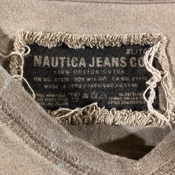 Nautica Jeans Co Y2K Distressed T-shirt - Picture 3 of 4
